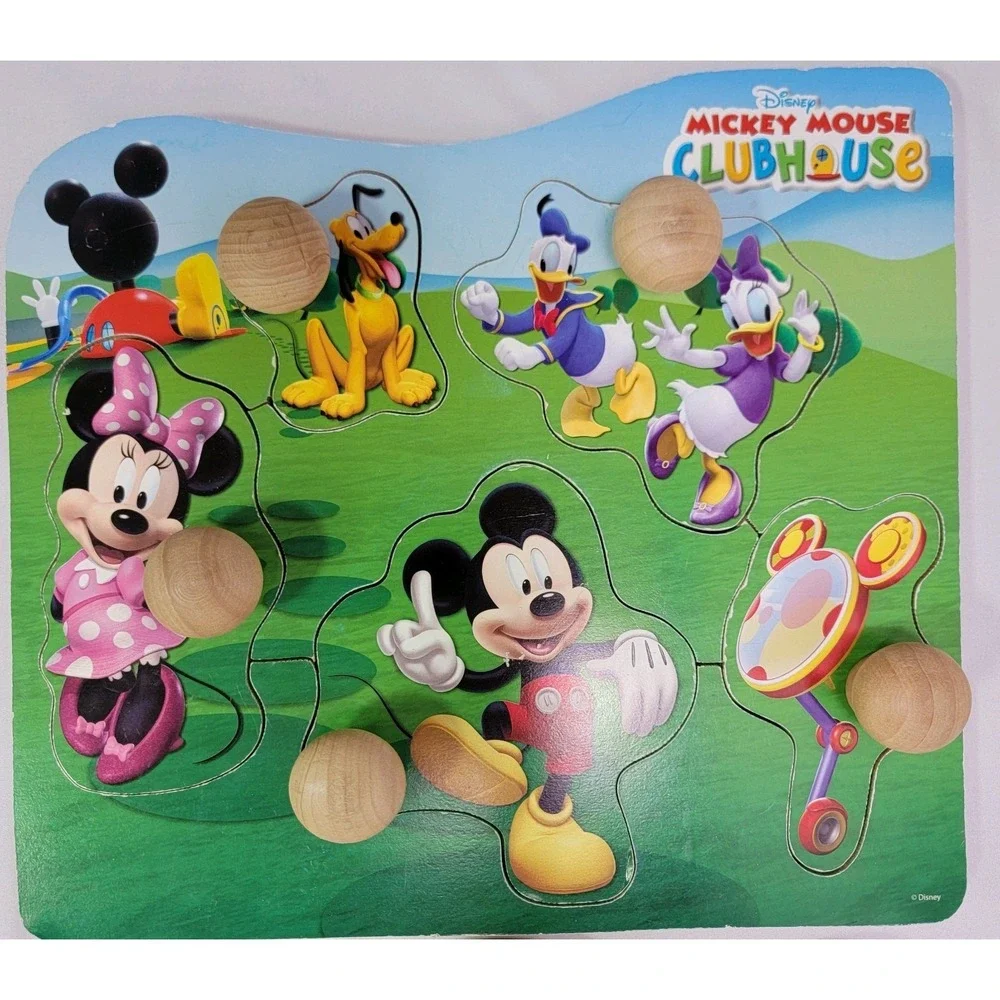 Mickey Mouse Disney Clubhouse Wooden Knob Puzzle Lot Toddler Learning Toy